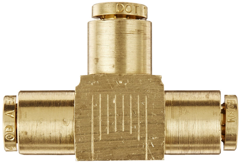 [Australia - AusPower] - Eaton Weatherhead 1864X4 Brass CA360 D.O.T. Air Brake Tube Fitting, Union Tee, 1/4" Tube OD 