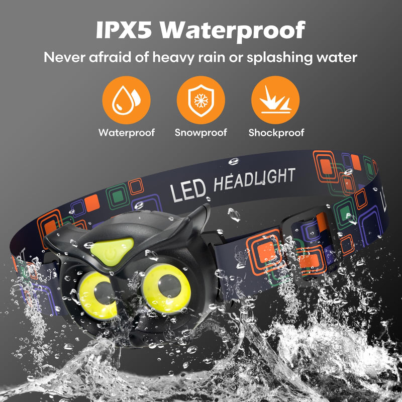 [Australia - AusPower] - Lsnisni Kids Headlamp 2 Pack,LED Head Lamp with 4 Modes,IPX5 Waterproof Head Lights for Forehead,Head Flashlight for Adults and Kids Outdoor Camping Hiking Running,6 AAA Batteries Included AAA-2 Pack 