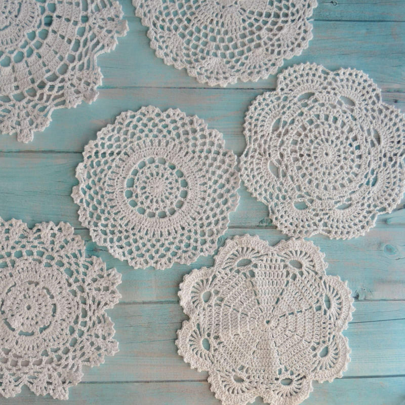 [Australia - AusPower] - SouthMage 10 Hand Crochet White Lace Doilies Lot Table Runners Wedding Coasters 