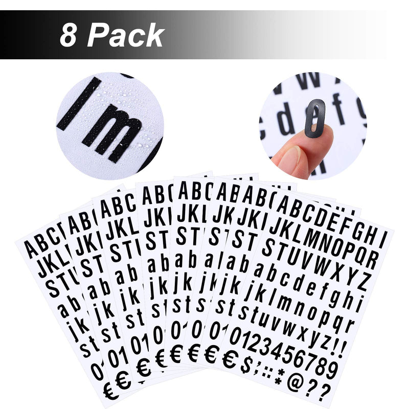 [Australia - AusPower] - 8 Sheets Self Adhesive Vinyl Letters Numbers Kit, Mailbox Numbers Sticker for Mailbox, Signs, Window, Door, Cars, Trucks, Home, Business, Address Number (Black,1 Inch) 1 Inch Black 