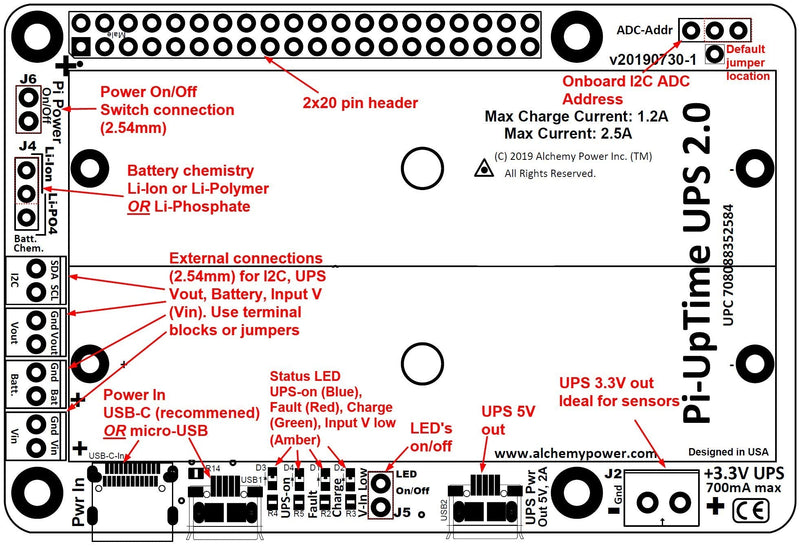 [Australia - AusPower] - Pi-UpTime 2.0 UPS for Pi-4, Pi-3 or Other SBC 