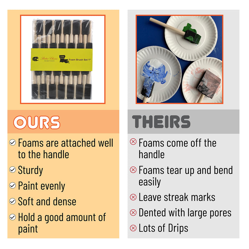 [Australia - AusPower] - Bates- Foam Paint Brushes, 26pcs, 1 Inch, Sponge Brushes, Sponge Paint Brush, Foam Brushes, Foam Brushes for Painting, Foam Brushes for Staining, Paint Sponges, Foam Brushes for Mod Podge 