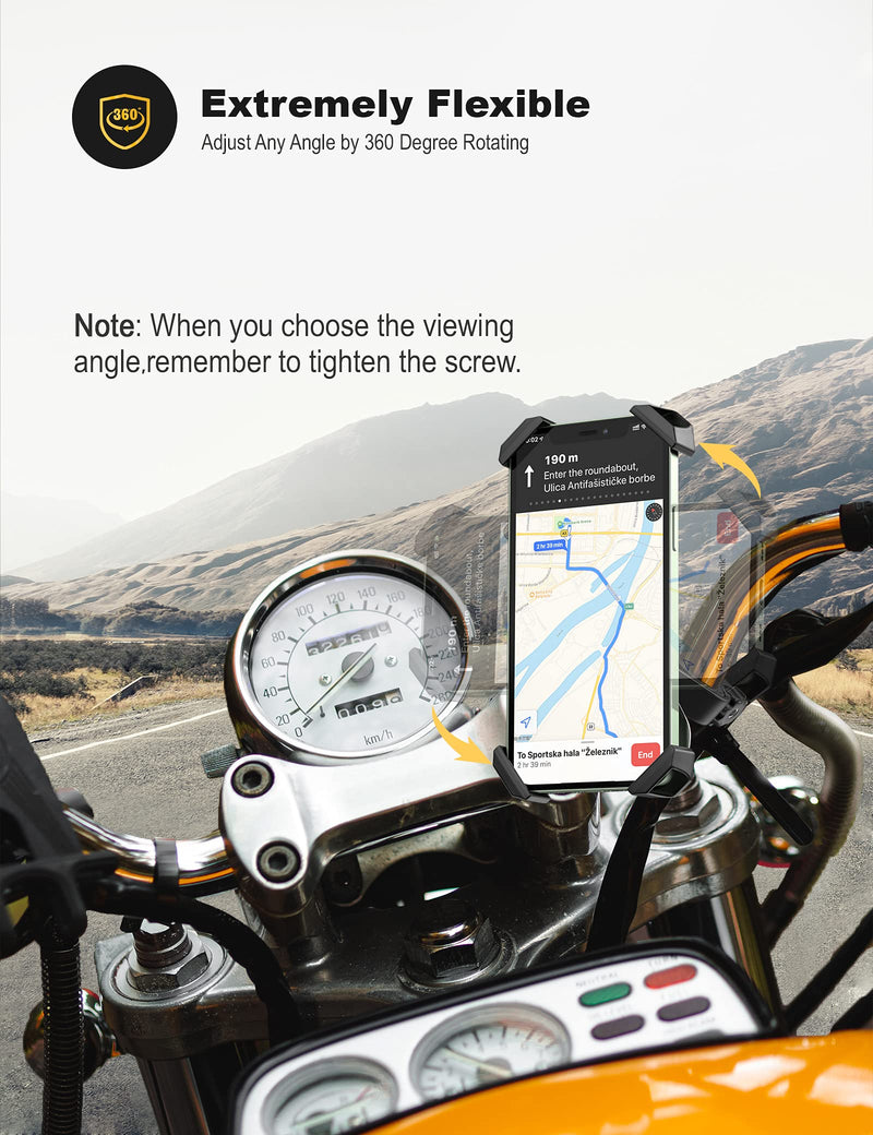 [Australia - AusPower] - Grefay Bike Phone Mount Metal Motorcycle Handlebar Phone Holder Scooter Phone Clamp for 4.0-7.0 Inch Smartphone with 360° Rotation 