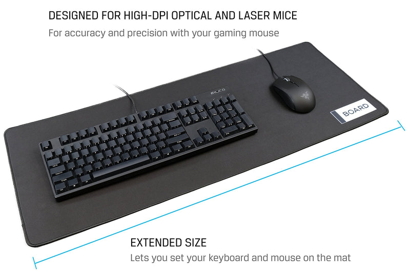 [Australia - AusPower] - Board | Black Extended Gaming Mouse Pad/Mat XXL: Maximum Control and Speed, Anti-Fray Stitched Frame, Ultra Thick 4mm, Non-Slip Large Mousepad and Keyboard Mat 31.5"x11.8"x0.16" 