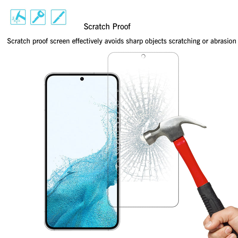 [Australia - AusPower] - Ailun Glass Screen Protector for Galaxy S22 5G [6.1 Inch Display] 3Pack + 3Pack Camera Lens Tempered Glass Fingerprint Unlock Compatible 0.25mm Clear Case Friendly [Not For S22 Ultra] 