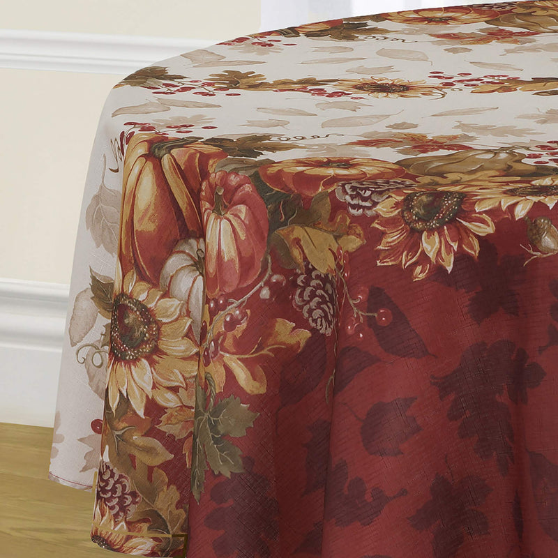 [Australia - AusPower] - Elrene Home Fashions Swaying Leaves Bordered Fall Tablecloth, Seasonal and Holiday Tablecloth, 70" Round 