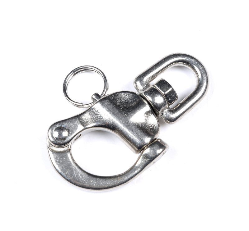 [Australia - AusPower] - Mxeol Swivel Eye Snap Shackle Quick Release Bail Rigging Sailing Boat Marine Stainless Steel Clip Pair 2-3/4", Silver 