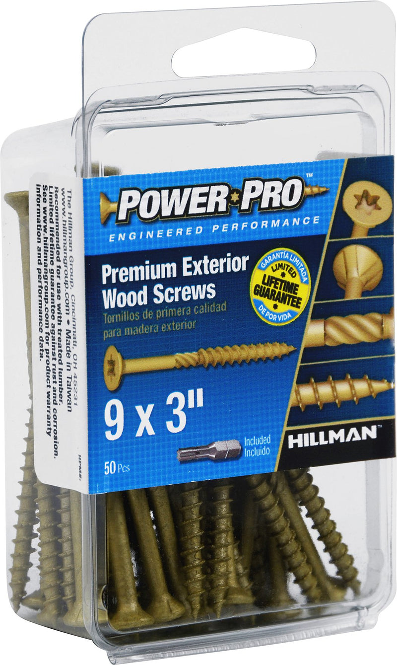 [Australia - AusPower] - Hillman 42482 Power Pro Premium Exterior Wood Screw, 9 X 3-Inch, 50 Pack 