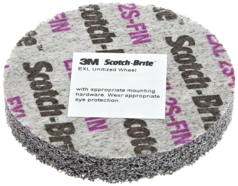 [Australia - AusPower] - Scotch-Brite EXL Unitized Wheel, Silicon Carbide, 10000 rpm, 3" Diameter, 1/4" Arbor, 2S Fine Grit (Pack of 1) 