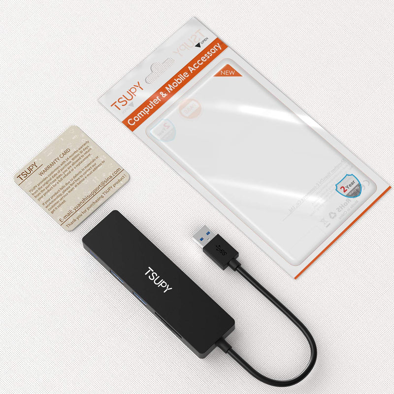 [Australia - AusPower] - USB 3.0 Hub TSUPY Multi USB HUB, 5 in 1 USB Data Hub with SD Micro SD Card Reader & 3 USB 3.0 Ports Compatible for PC, Laptops,MacBook,Printer,Surface Pro, USB Flash Drives and More 