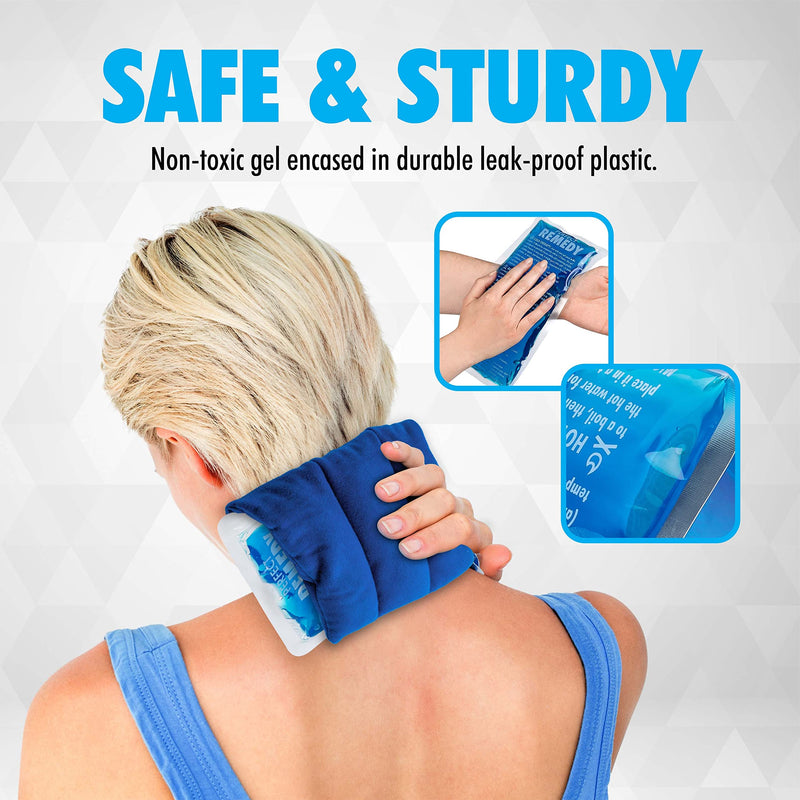 [Australia - AusPower] - Gel Ice Packs for Injuries Reusable Gel (2 Pack) Reusable Hot Pack & Cold Pack Compress for Injury, Pain Relief, Rehabilitation, Flexible Therapy, for Knee, Back, Neck, Wrist, Ankle (Blue) Blue Regular Size Gel Packs 