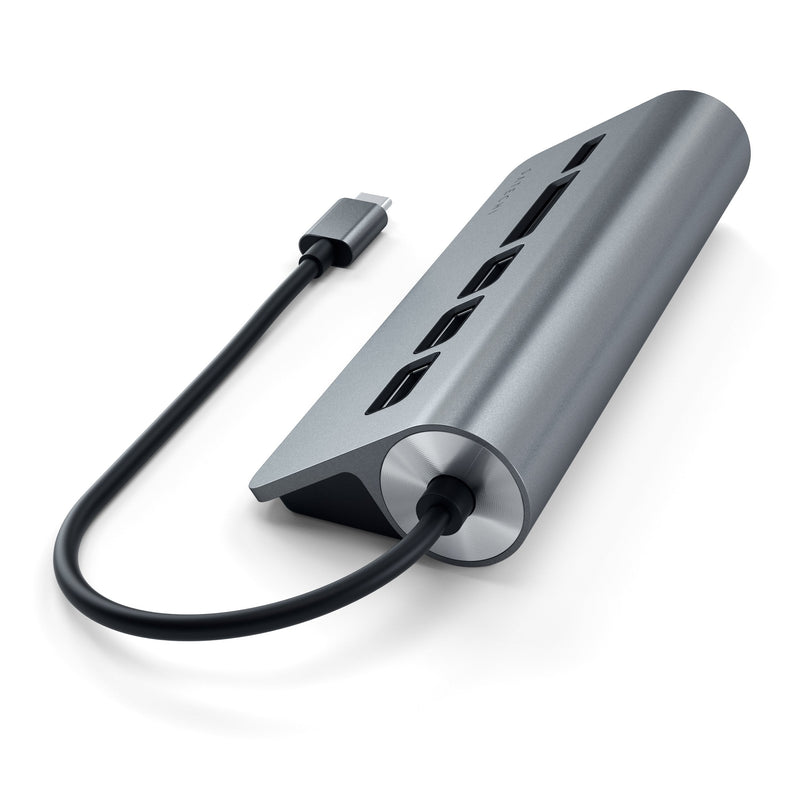 [Australia - AusPower] - Satechi USB-C Combo Hub for Desktop - USB-A 3.0 Data Ports & Micro/SD Card Readers - Compatible with Apple Studio Display, 2021 iMac M1, 2019/2017 iMac, 2020 MacBook Pro/ Air M1(Space Gray) Space Gray 