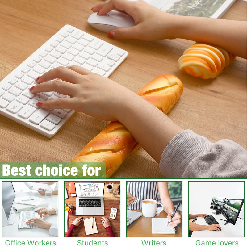 [Australia - AusPower] - 2 Pieces Keyboard Mouse Wrist Rest Pad Wrist Rest Support Funny Desk Wrist Pad Toast Bread Keyboard Rest Cute Wrist Cushion for Keyboard Typing (13.4 x 2.2 x 1.6/ 5.9 x 1.6 x 2.4 Inch, Mixed Style) 13.4 x 2.2 x 1.6/ 5.9 x 1.6 x 2.4 Inch 
