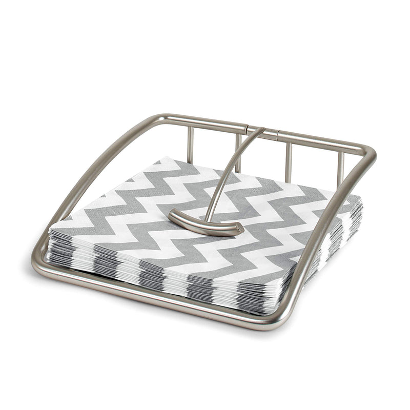 [Australia - AusPower] - Spectrum Diversified Euro Holder, Flat Standing Weight Arm Modern Kitchen Organization Stand & Paper Cocktail Napkins Dispenser, Satin Nickel 