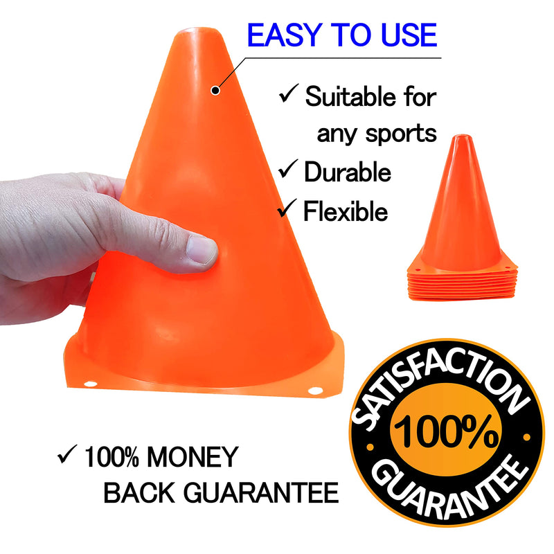 [Australia - AusPower] - WOWGEEK 7 Inch Plastic Sport Training Traffic Cone 10 Traffic Safety Cones Sign Sport Soccer Football Training Cones Orange 