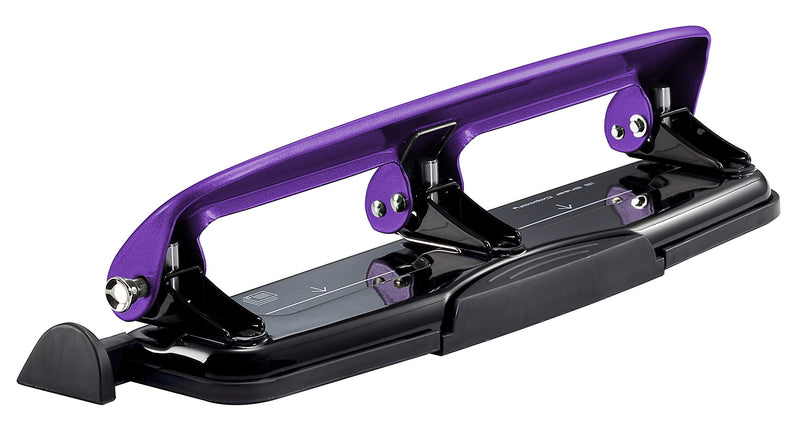 [Australia - AusPower] - Bostitch Office EZ Squeeze Reduced Effort 3-Hole Punch, 12 Sheets, Purple,black , 1.6" x 3" x 11" 