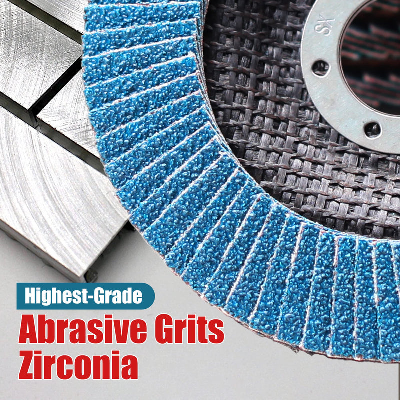 [Australia - AusPower] - EZARC Flap Discs 40 Grit, 4 1/2 x 7/8-Inch Flap Sanding Disc, Type 29 Zirconia Grinding Wheel for Stainless Steel, Sheet Metal (10 Pack) 