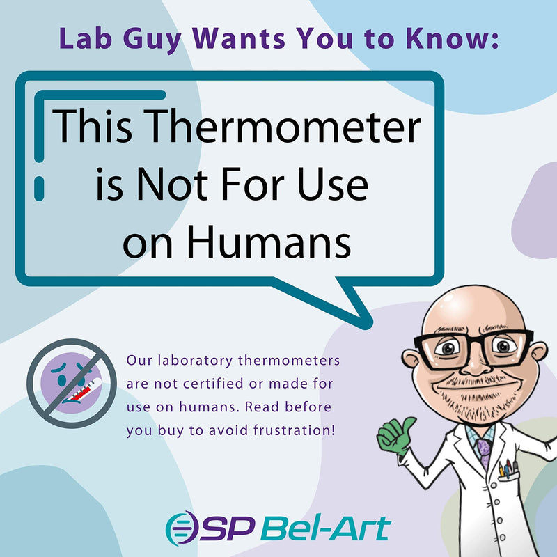 [Australia - AusPower] - SP Bel-Art, H-B DURAC Plus General Purpose Liquid-In-Glass Laboratory Thermometer; -40 to 120F, Total Immersion, Organic Liquid Fill (B60700-1600) 