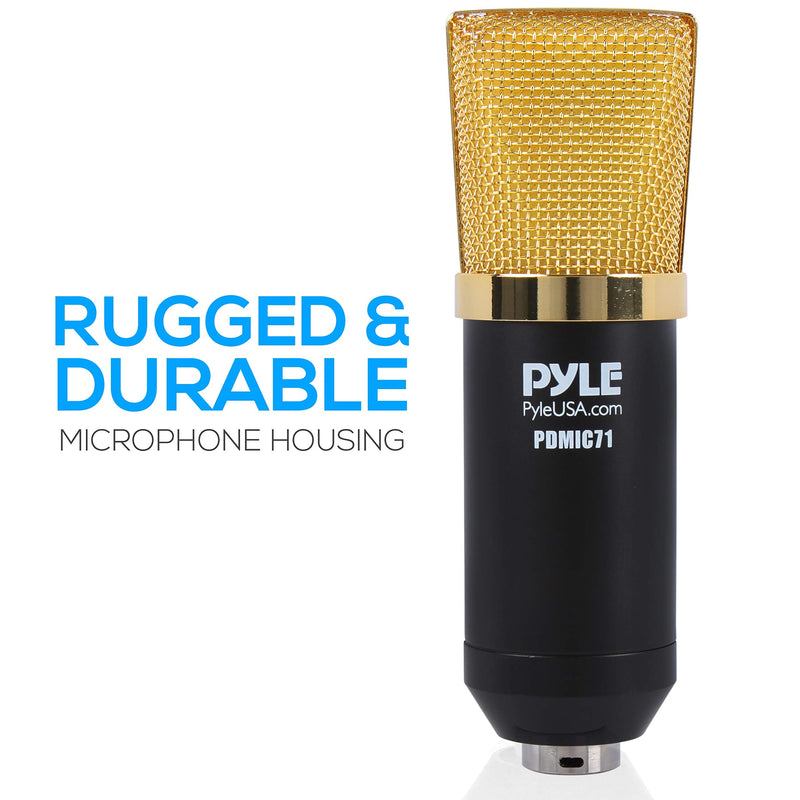 [Australia - AusPower] - Condenser Microphone Bundle, 3.5 mm Recording Microphone, Shock Mount Plug and Play,Computer Microphone, Podcast, Recording, Studio Vocal, YouTube - Pyle PDMIC71 