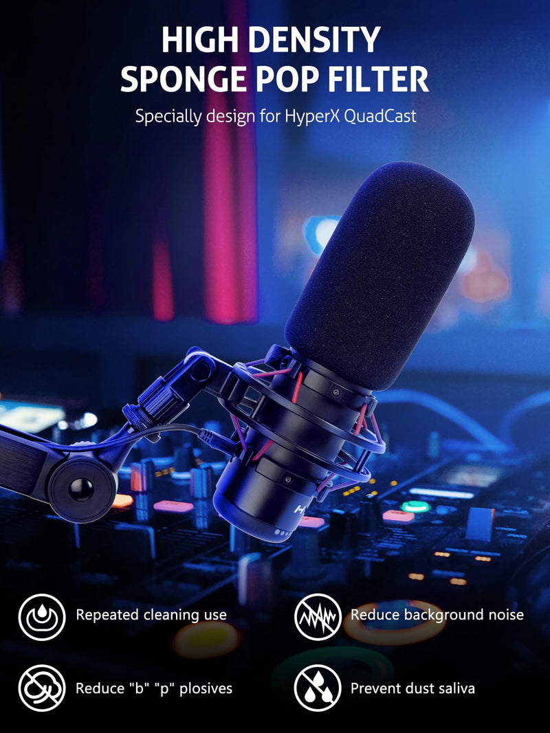 [Australia - AusPower] - SUNMON HyperX QuadCast Boom Arm - Upgraded Heavy Duty Mic Arm with HyperX QuadCast Pop Filter, 360° Rotatable Microphone Arm for HyperX QuadCast, QuadCast S 