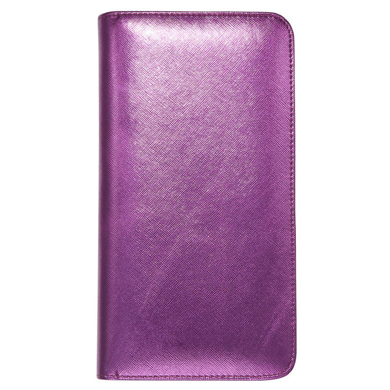 [Australia - AusPower] - Mymazn 4.7" X 9" Metallic Purple Server Book with Zipper Pocket Bling Waitress Book with Money Pocket and Magnetic Closure, Restaurant Waitstaff Organizer Fit Server Apron with High Volume Pocket 
