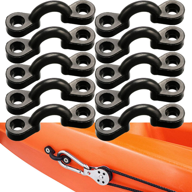 [Australia - AusPower] - Borogo Kayak Pad Eye Kit, 10PCS Nylon Bungee Deck Loops Tie Down Pad Eye with 20 Screws for Boat Kayak Deck Rigging Kit 