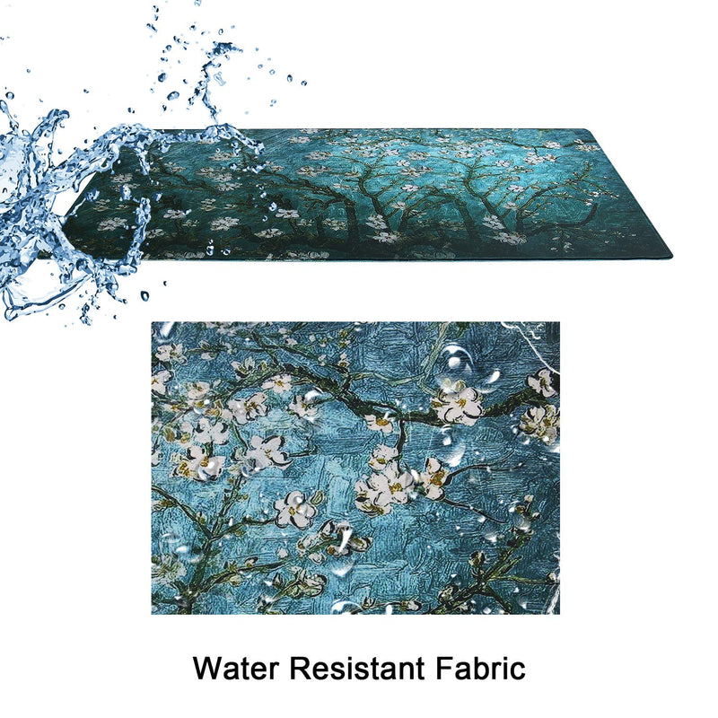 [Australia - AusPower] - Meffort Inc Extra Large Extended Gaming Desk Mat Non-Slip Rubber Pads Stitched Edges Mouse Pad 35.4 x 15.7 inch - Vincent Van Gogh Almond Blossom 
