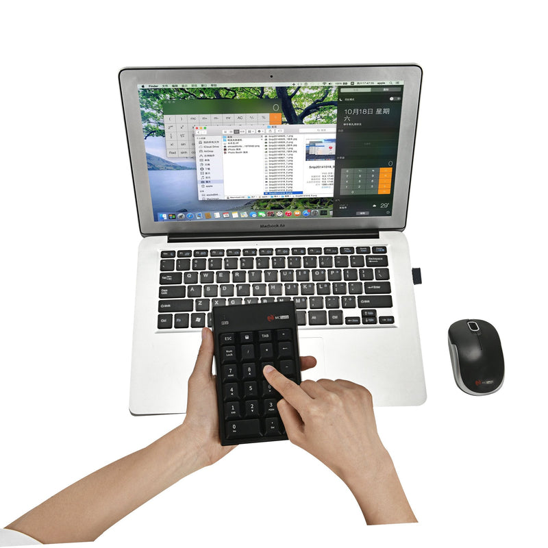 [Australia - AusPower] - MCSaite Wireless Numeric Keypad & Mouse Combo - Use One Receiver Wireless Number Pad Keyboard and Mouse for Laptop Desktop 