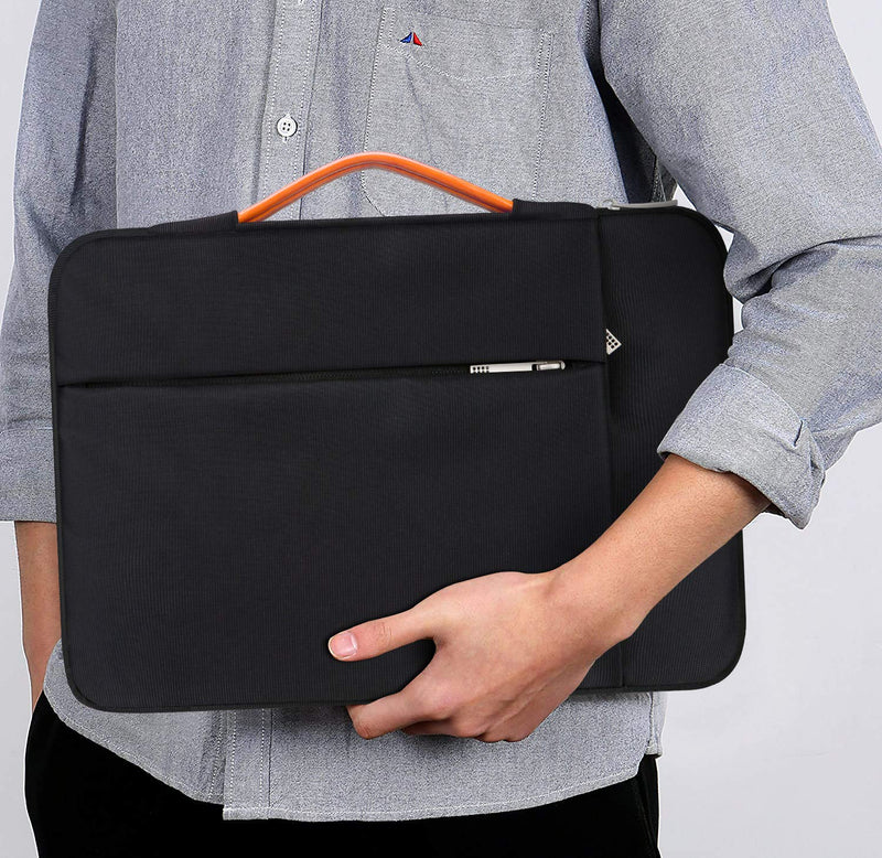 [Australia - AusPower] - Lacdo 360° Protective Laptop Sleeve Case for 15 inch New MacBook Air M2 2023 A2941, 15 inch MacBook Pro A1990 A1707, Dell XPS 15 Plus 2022-2020 Computer Bag, Shockproof, Water-Resistant, Black New MacBook Air 15 Inch 