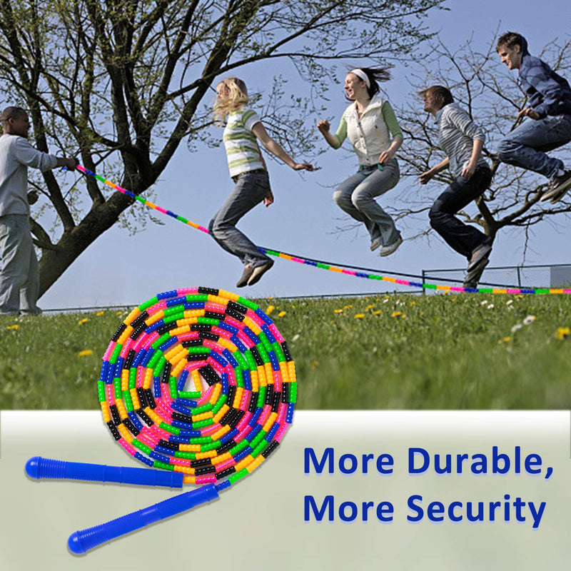 [Australia - AusPower] - Hipeakboo Double Dutch Jump Rope 16 Ft 2 Pack Long Jump Rope Kids Adults Skipping Rope Soft Beaded Multiperson Jump Rope 