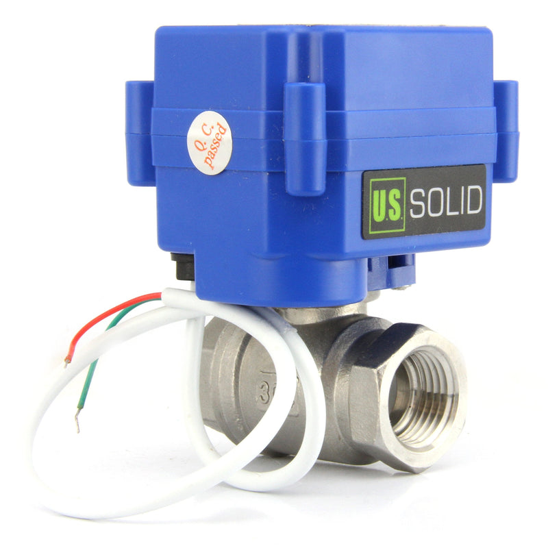 [Australia - AusPower] - Motorized Ball Valve- 1/4" Stainless Steel Ball Valve with Full Port, 9-24V AC/DC and 2 Wire Auto Return Setup by U.S. Solid 1/4 Inch 