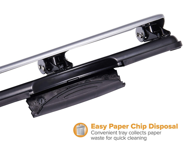 [Australia - AusPower] - PaperPro inPRESS 12 Reduced Effort Three-Hole Punch, Silver/Black (2101) 12 Sheet Black 