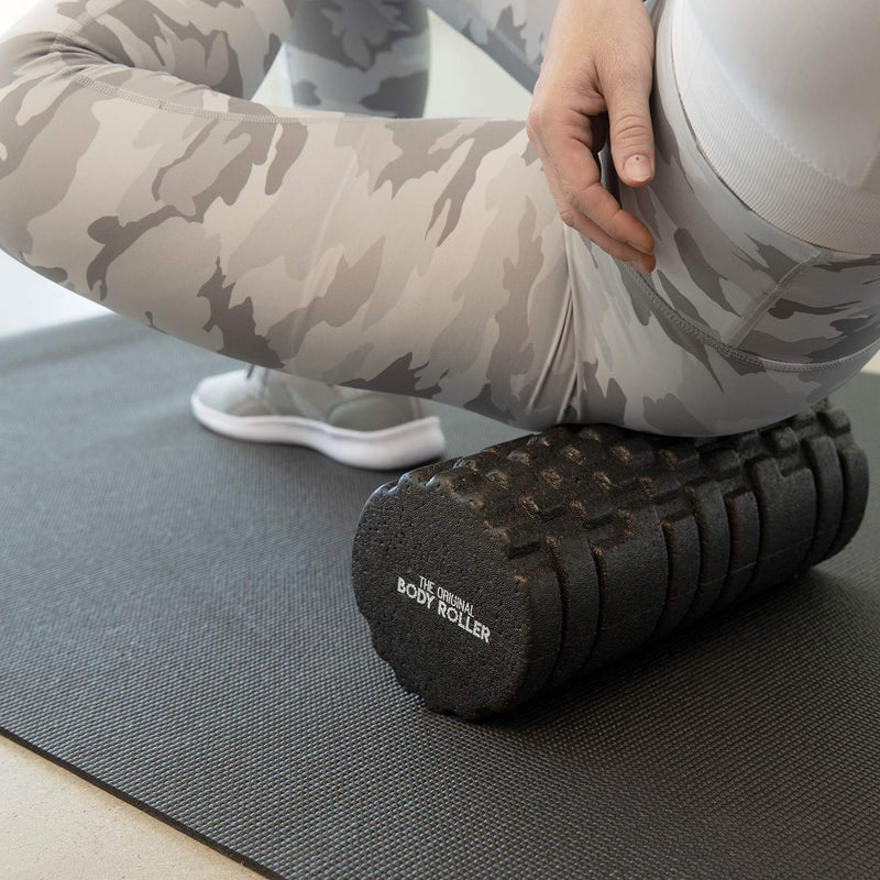 [Australia - AusPower] - The Original Body Roller - High Density Foam Roller Massager for Deep Tissue Massage of The Back and Leg Muscles - Self Myofascial Release of Painful Trigger Point Muscle Adhesions Black 