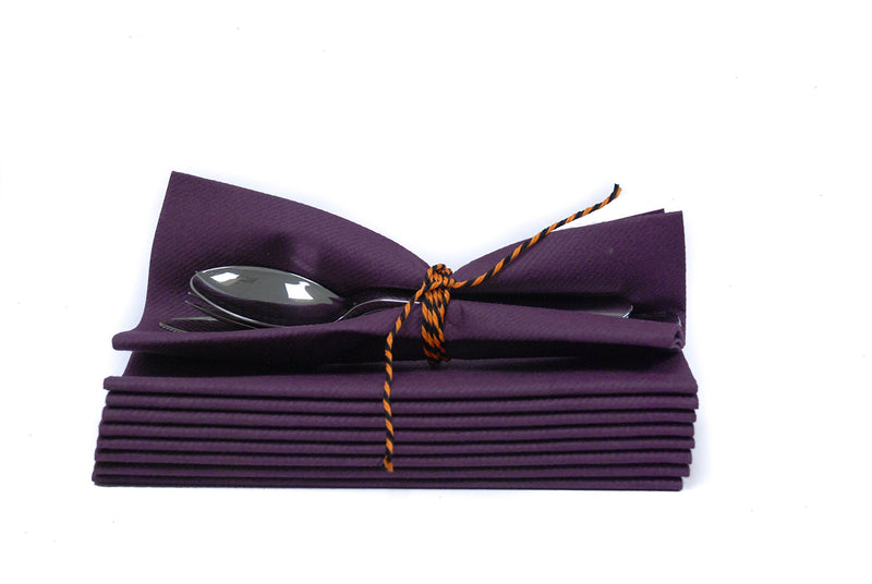 [Australia - AusPower] - Simulinen Colored Disposable Dinner Napkins – Decorative, Linen-Feel, Elegant & Cloth-Like – Plum - Absorbent & Durable - Weddings, Parties and Holidays! – Perfect Size: 16"x16" Box of 50 