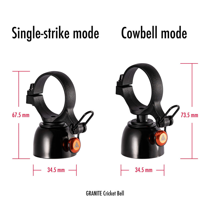 [Australia - AusPower] - Granite Cricket Bike Bell with Single-Strike Mode and Cowbell Mode 