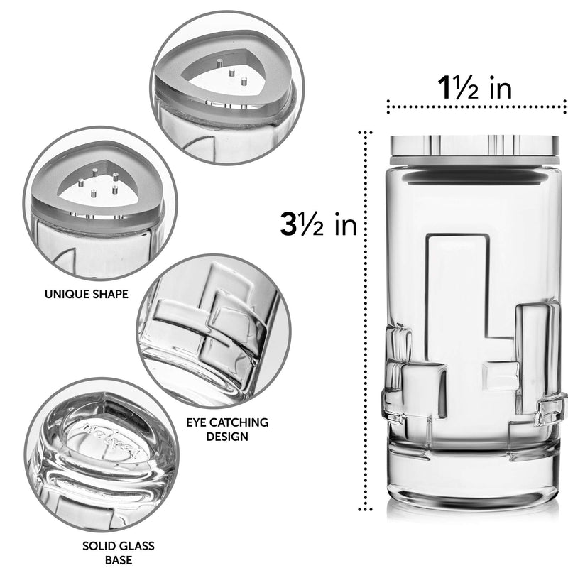 [Australia - AusPower] - Salt Pepper Shakers by JoyJolt - 2Oz Salt and Pepper Set of 2 - Premium Quality Durable Glass - Elegant Triangle Design - Non-BPA and Dishwasher Safe - Ideal for Home Use, Restaurant, Hotel 