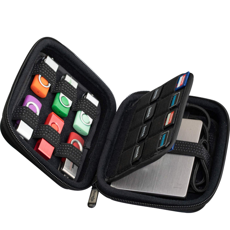 [Australia - AusPower] - ButterFox USB Thumb Flash Pen Drive Storage Holder/Memory Card SD SDXC SDHC Card Holder Case/External Hard Drive Case/Universal Electronic Accessories Organizer (12USB+16SD) 