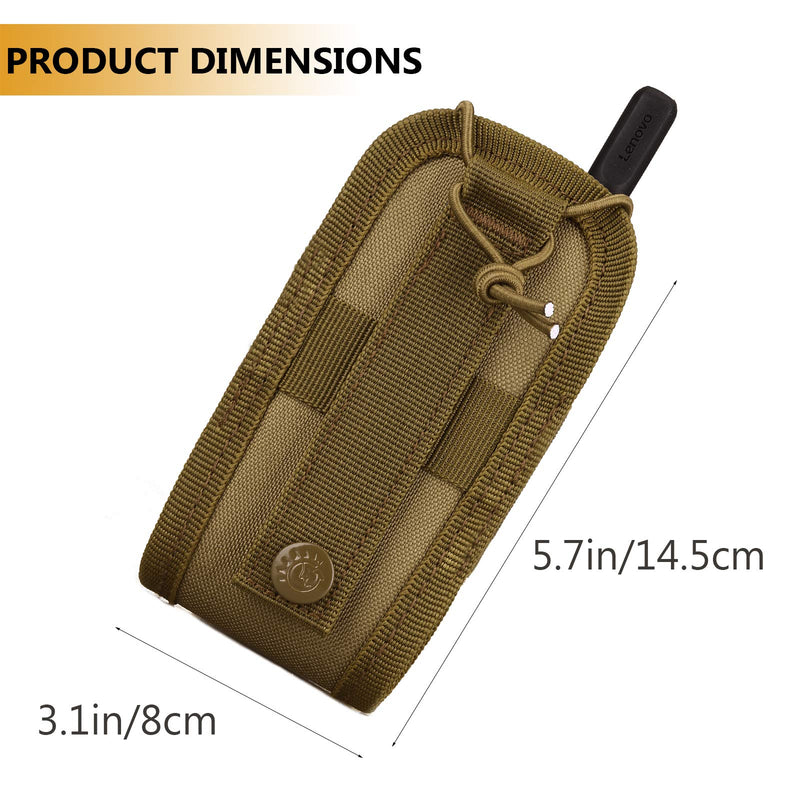 [Australia - AusPower] - Protector Plus Tactical Radio Pouch MOLLE Interphone Holder Case Military Walkie Talkies Holster Tool Bag Brown 