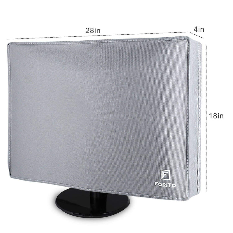 [Australia - AusPower] - 27" 28" 29" Universal Computer Monitor Dust Cover for 27 Inch to 29 Inch LCD/LED HD Display, Nonwoven Fabric Dust-Proof, Water Resistant (Size: 28W x 18H x 4D)-Gray 27-29 Inch 27-29" -Gray 
