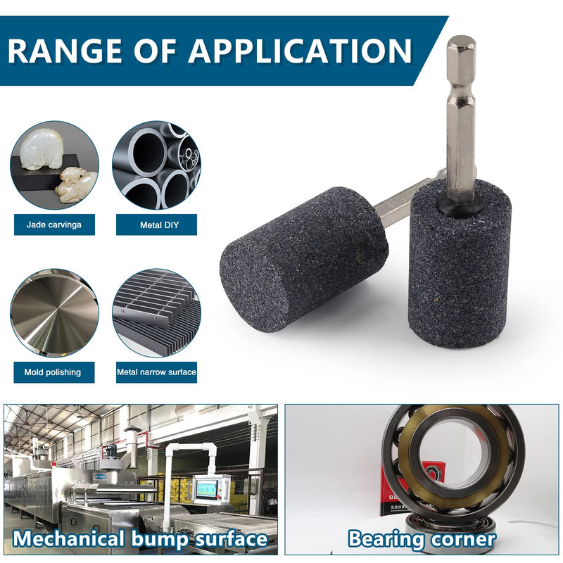 [Australia - AusPower] - Aracombie 10PCS Abrasive Drill Bits Stone Grinding Bits, 1/4" Hex Shank Small Grinding Wheel Bits Aluminum Oxide Grinding Stone, Stone Flap Wheel for Polishing, Deburring, Carving, Engraving, 120 Grit Cylindrical Shaped 10.0 
