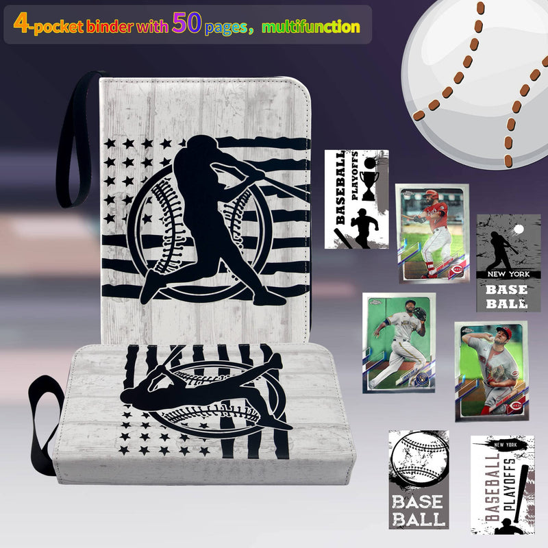 [Australia - AusPower] - Card Binder Compatible with Baseball Card, Trading Card, MTG and Other TCG, Fits 400 Cards with 50 Removable Pages, Card Holder Collector for Standard Size Card(White) Whit 