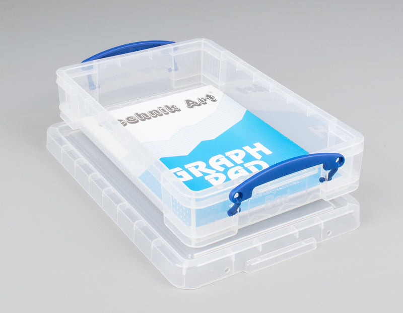 [Australia - AusPower] - Really Useful Box Plastic Storage Box, 4 Liters, 14 5/8" x 10 1/4" x 3 3/8", Clear No Size 