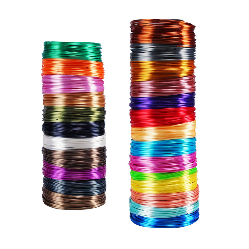 [Australia - AusPower] - 25 Colors Silk Shiny PLA Filament Sample Pack, Each Color 4 Meter Length, Total 100m 3D Printer 3D Pen Material Refill, with Extra 2 Finger Caps by MIKA3D 10 Silk Metal Colors and 15 Silk Bright Colors 