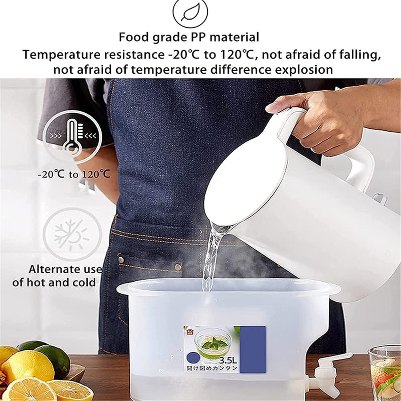 [Australia - AusPower] - YMFLP Ice Drink Dispensers for parties,1-Gallon Plastic Beverage Drink with Spigot Dispenser,Square Bottom Wide Mouth Easy Filling Party Drink Dispenser for Outdoor Party and Daily Use (1) LGSH001 