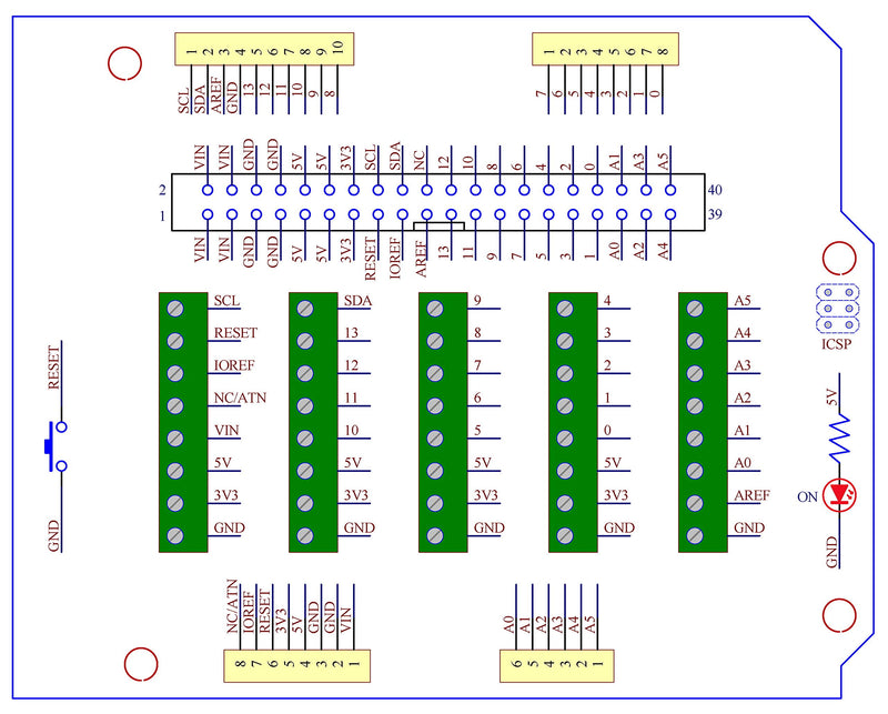 [Australia - AusPower] - Electronics-Salon Arduino Screw Terminal Block Breakout Module, for Arduino UNO R3. 