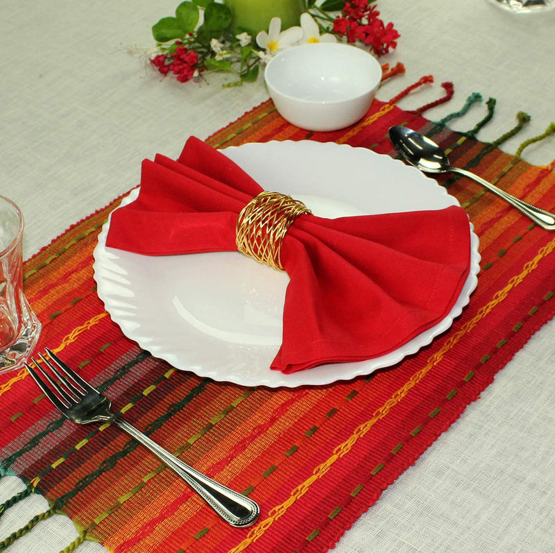 [Australia - AusPower] - COTTON CRAFT Classic Christmas Napkins - Xmas Holiday Autumn Fall Harvest Thanksgiving Celebration Party - Mitered Corners - 12 Pack - Pure Cotton - Reusable Cloth Washable - 18 in x 18 in Red 18x18 Inch Classic- Red 