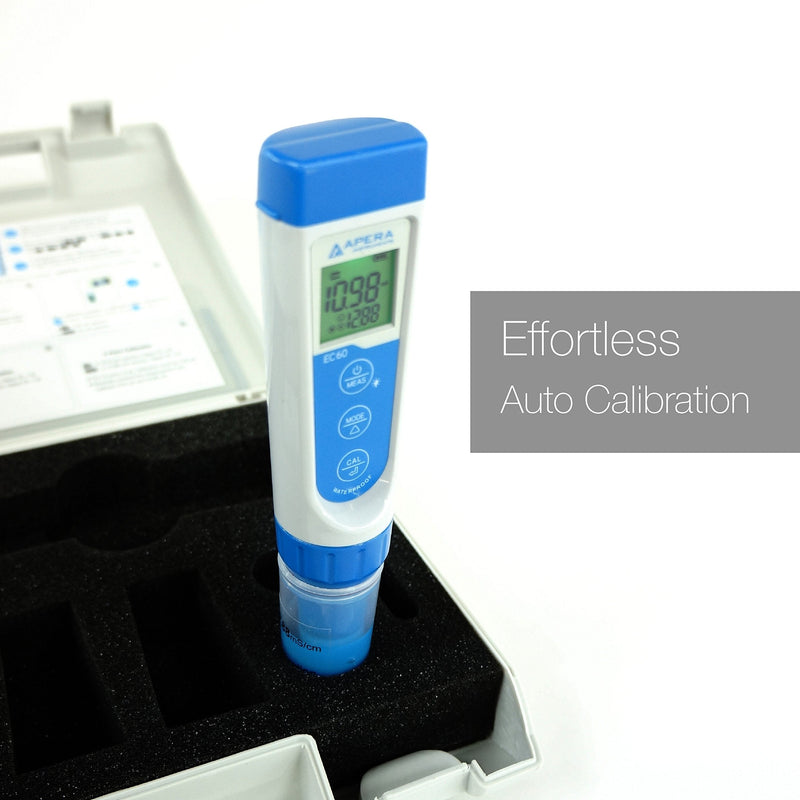 [Australia - AusPower] - Apera Instruments, LLC-AI314 Premium Series EC60 Waterproof Conductivity Pocket Tester Kit, ±1% F.S Accuracy, Easy Switch of EC/TDS/Salinity, Replaceable Probe 