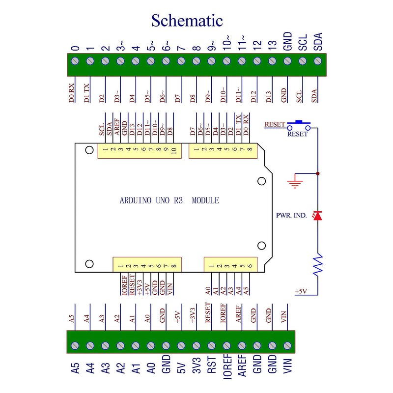 [Australia - AusPower] - DIN Rail Mount Pinout Breakout Terminal Block Module for Arduino UNO R3 