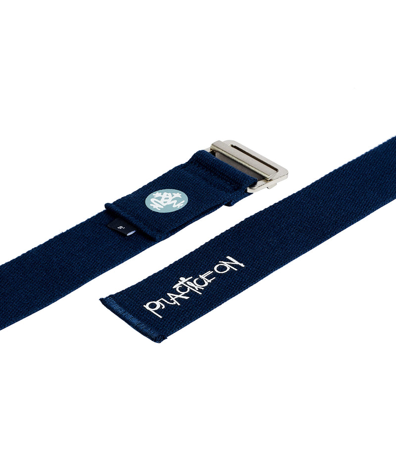 [Australia - AusPower] - Manduka Align Yoga Strap – Strong, Durable Cotton Webbing with Adjustable Buckle for Secure, Slip-Free Support for Stretching, Yoga, Pilates and General Fitness. Midnight 8 Feet 