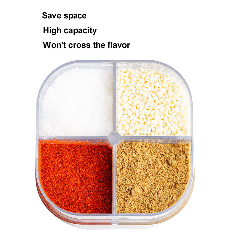 [Australia - AusPower] - Miayon 2 Pack 4 in 1 Spice Container Salt and Pepper Shaker Transparent Seasoning Shaker Can Filter lumps Spice Jars for Home Restaurant Camping Travel Cooking BBQ 